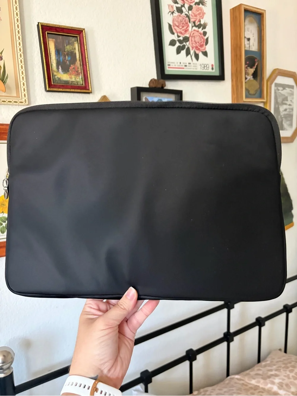 Kate Spade Black Laptop Sleeve - Slim Protective Case - Gold Spade Accent Logo